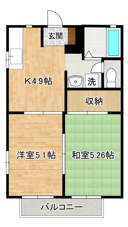 プティ・ヴェルジェ 201号室 間取り