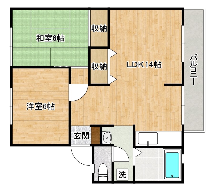 サクセス湯川　C棟  102号室 間取り