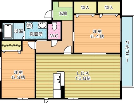 プランドール雄 204号室 間取り