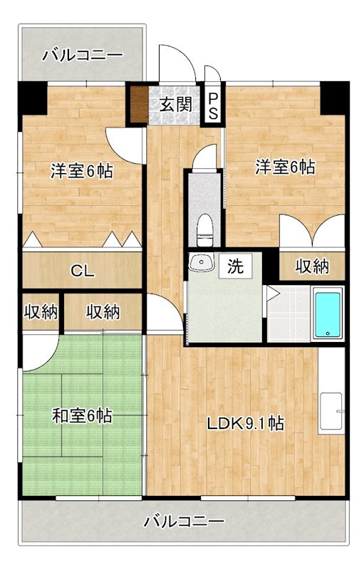 アレックス若園 201号室 間取り