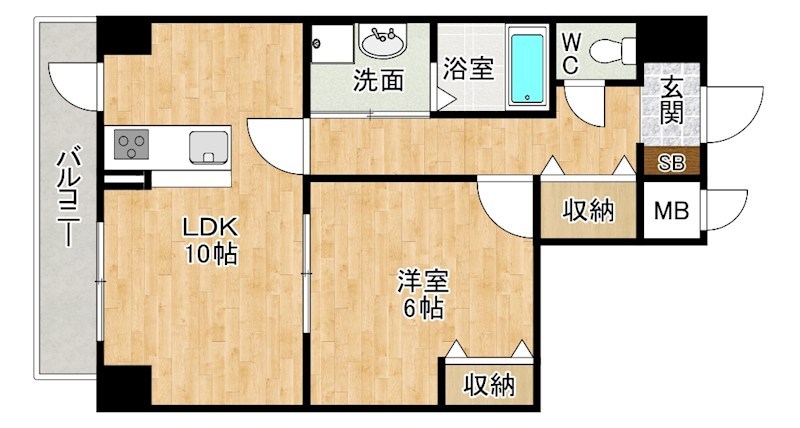 Bergamotto三萩野（ベルガモット三萩野） 203号室 間取り