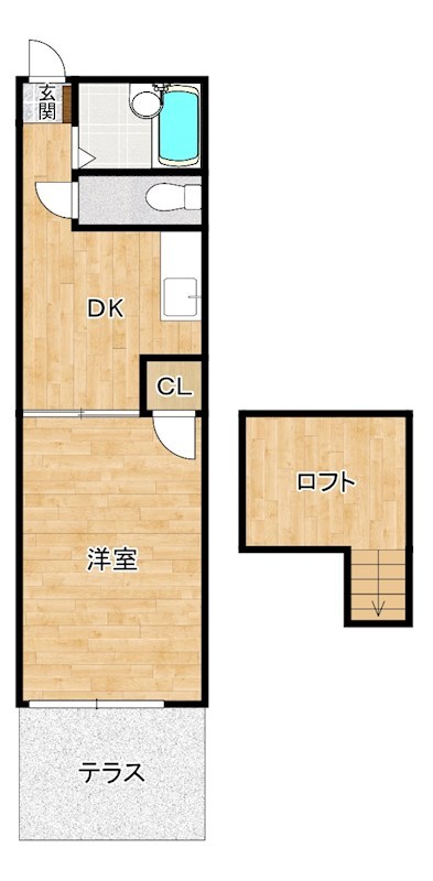 オアシス葛原 102号室 間取り