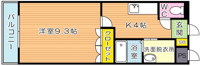コンフォルト城野駅前 206号室 間取り