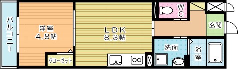 ル・ヴァン・リブレ 202号室 間取り