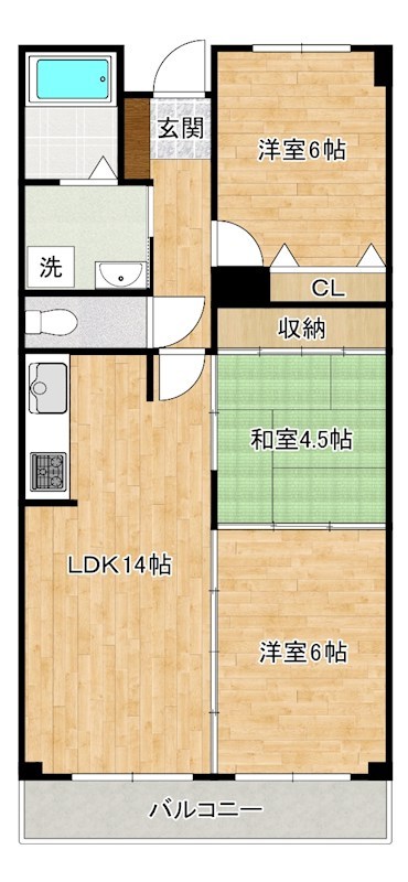 ペルル湯川新町 弐番館　 508号室 間取り