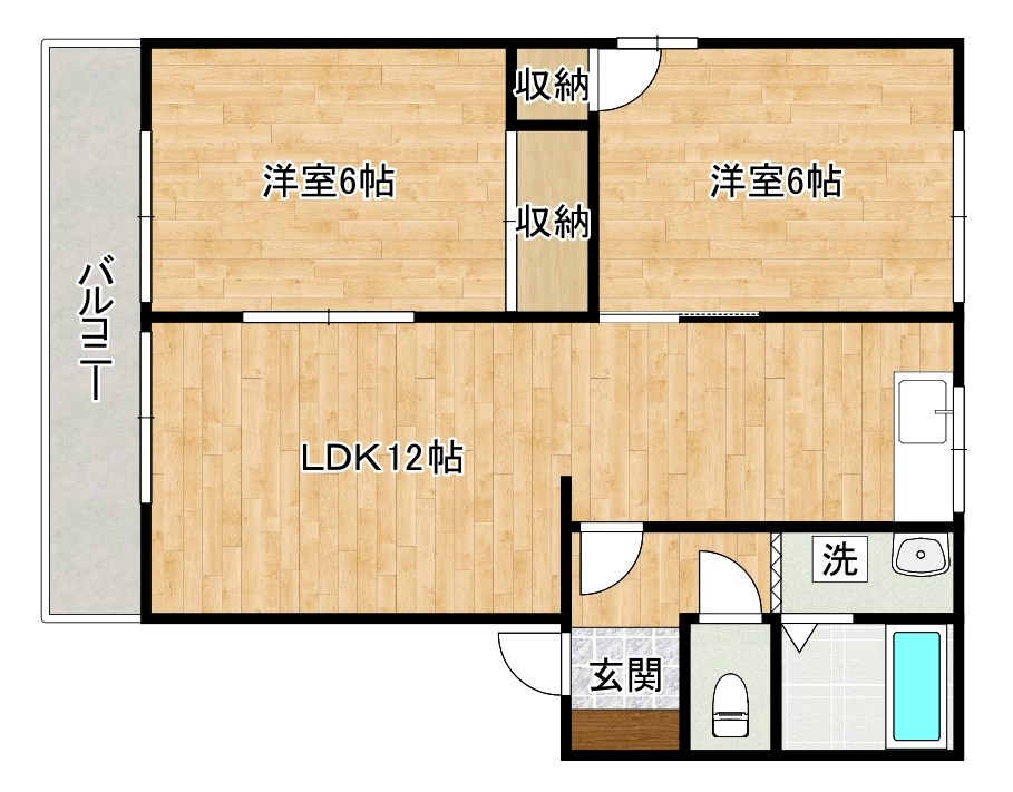 フレグランス葛原 201号室 間取り