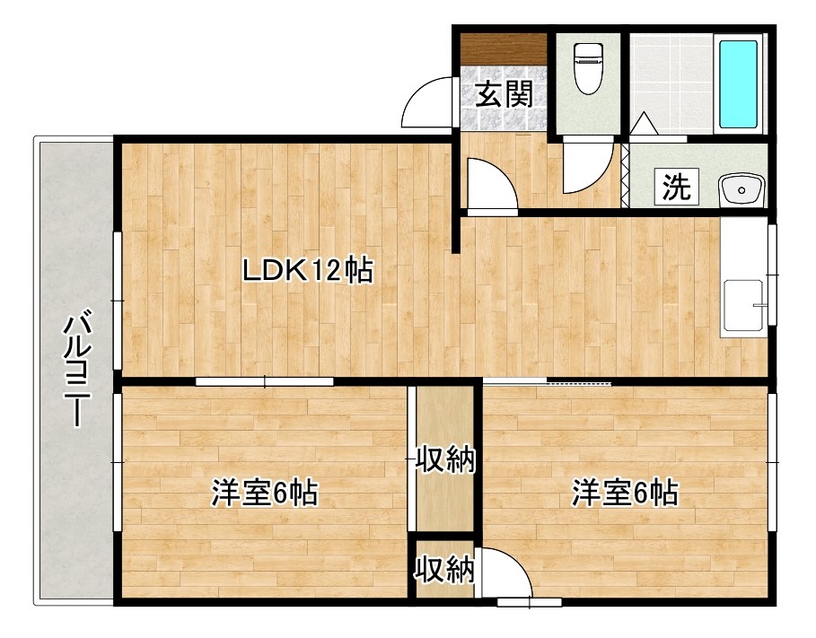 フレグランス葛原 202号室 間取り