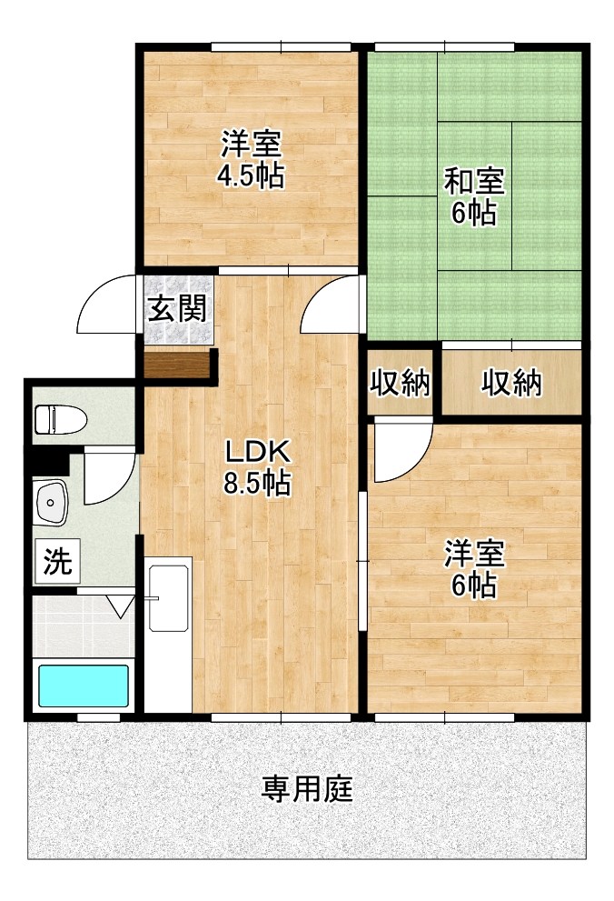 サクセス葛原　Ａ棟 101号室 間取り
