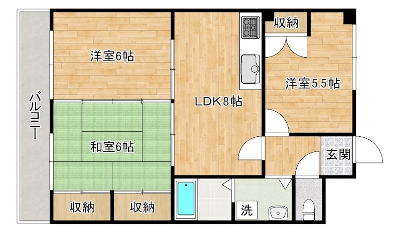 ニューサンリバー小倉 203号室 間取り
