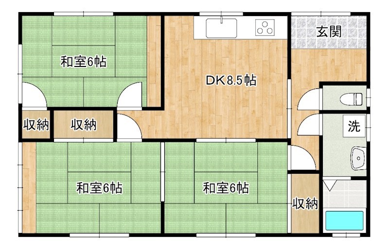 コーポ竪林 201号室 間取り
