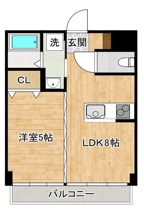 三萩野ビル   501号室 間取り