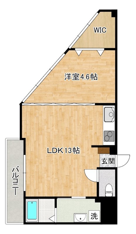 三萩野ビル   406号室 間取り