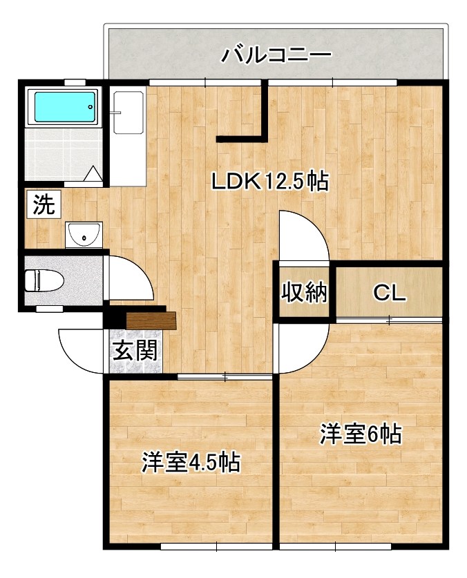 ウインディア岡 202号室 間取り