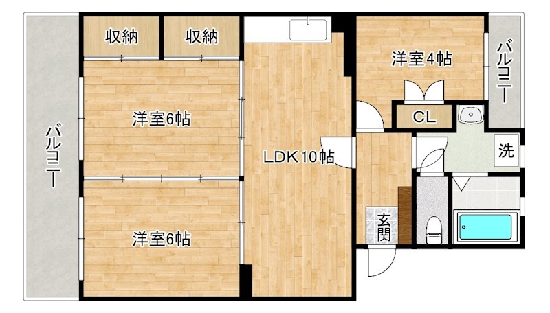 島名第五コーポ 間取り図