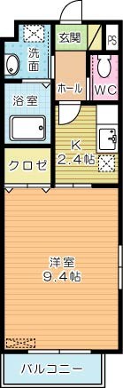 カレント上吉田Ⅰ　Ａ 101号室 間取り