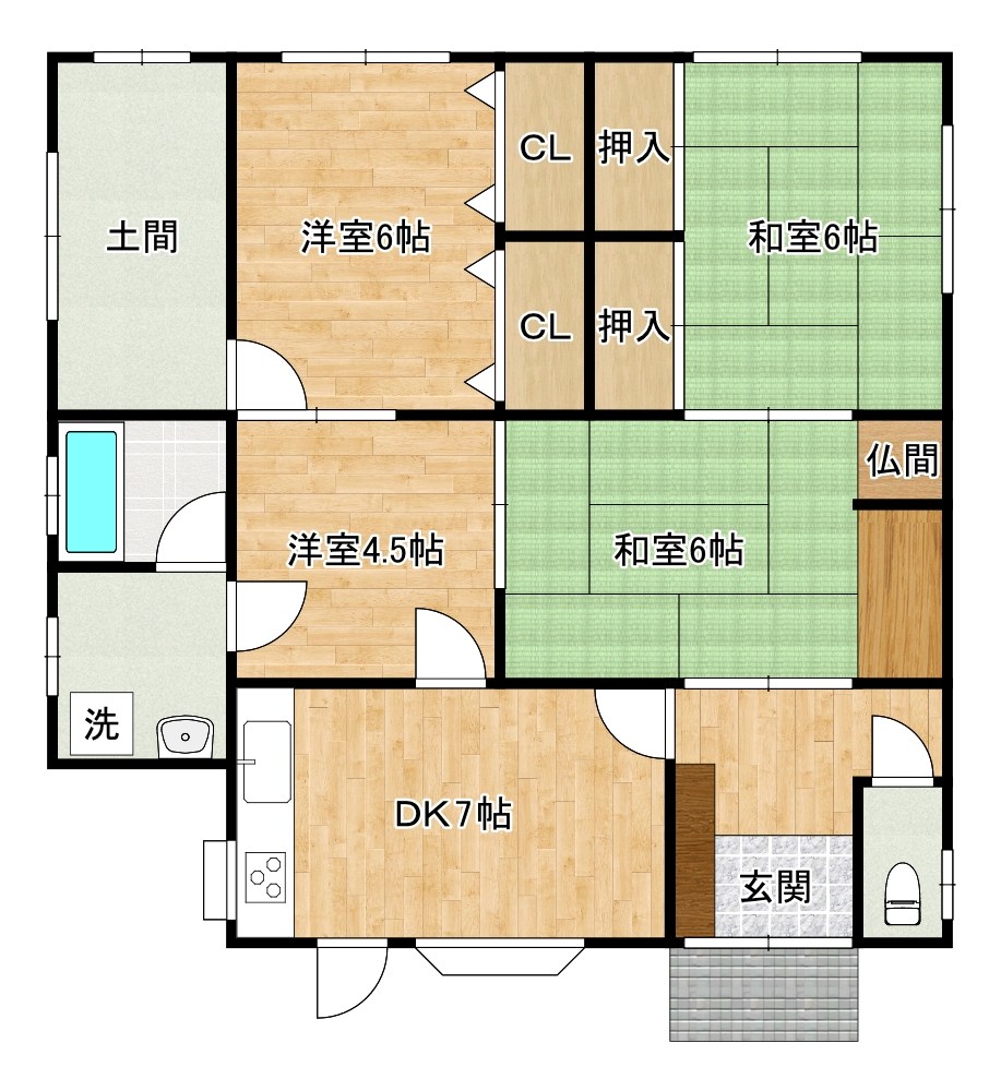 下富野4丁目貸家 間取り