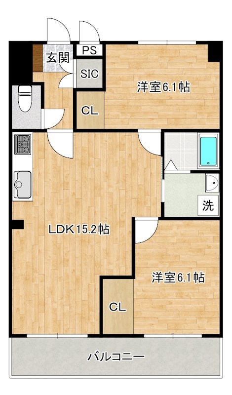 霧ヶ丘コーポラス 204号室 間取り