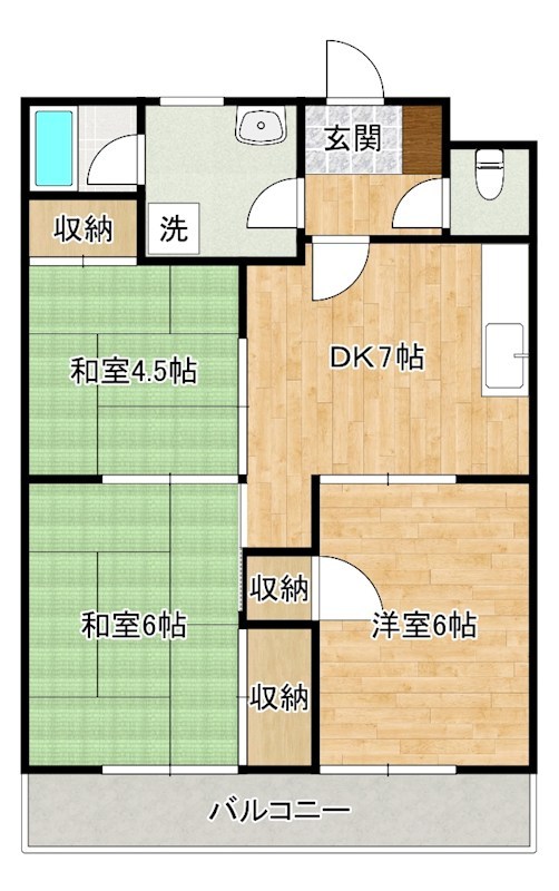 畑田ハイツ 202号室 間取り