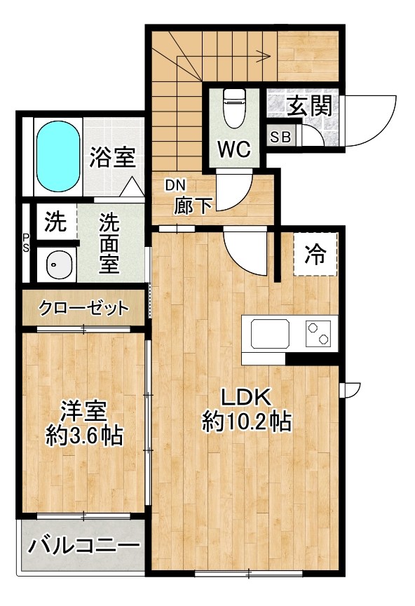Lila城野（リラ城野） 201号室 間取り