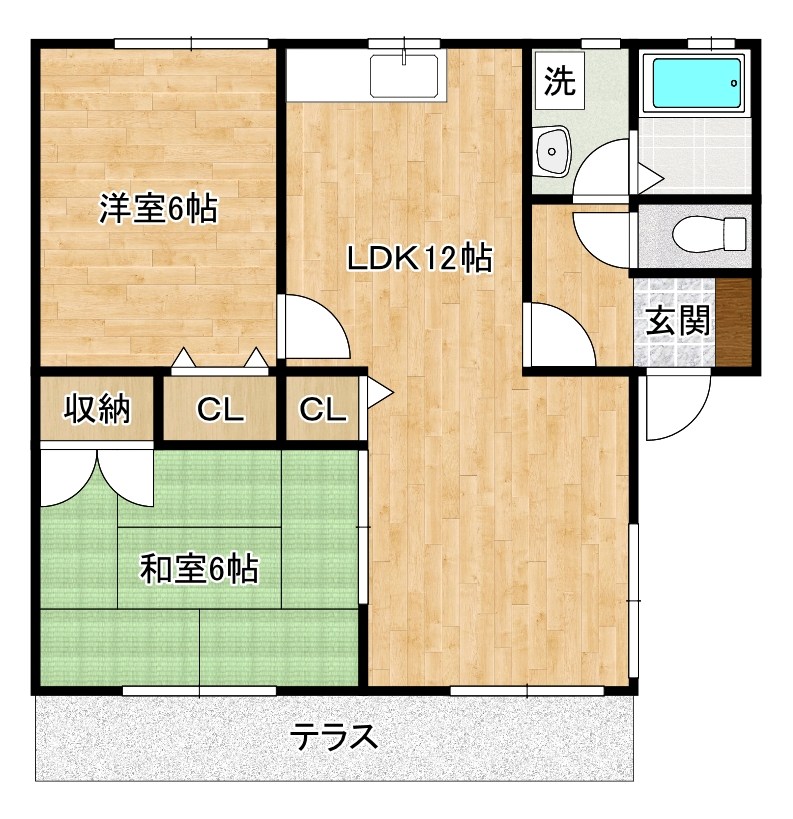 タウンハイツＴＯＥＩ　Ａ棟 102号室 間取り