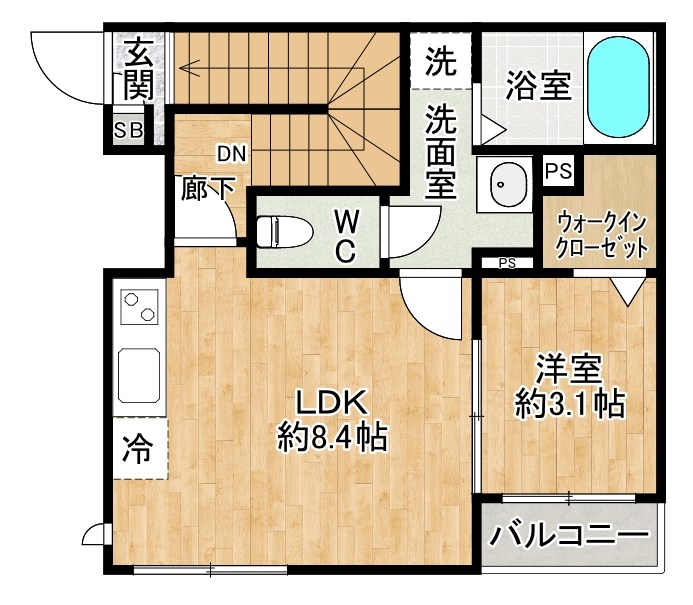Lila城野（リラ城野） 205号室 間取り