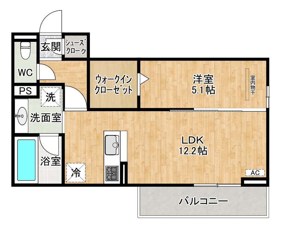 HABITAT　YOSHINO（アビタ吉野） 302号室 間取り
