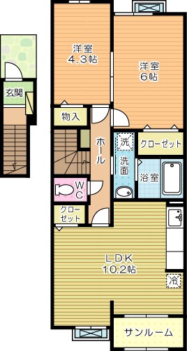 グランツⅢ 203号室 間取り