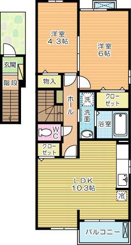 グランツⅢ 203号室 間取り