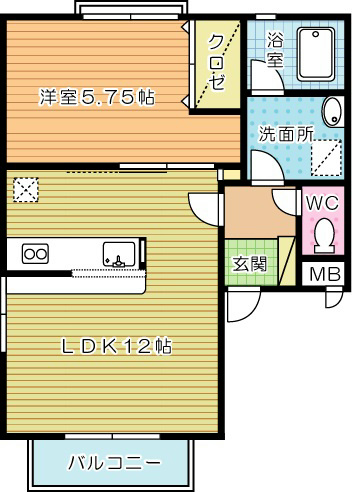 アールエムハイツⅠ 103号室 間取り
