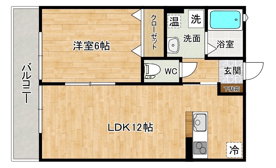 オーク上富野 206号室 間取り