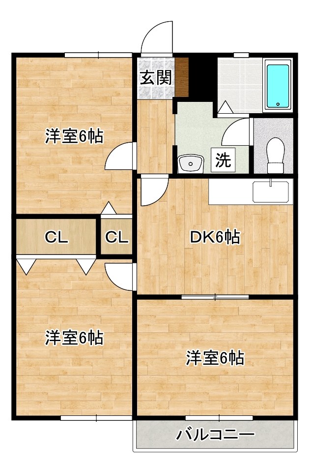 エトワール葛原  203号室 間取り