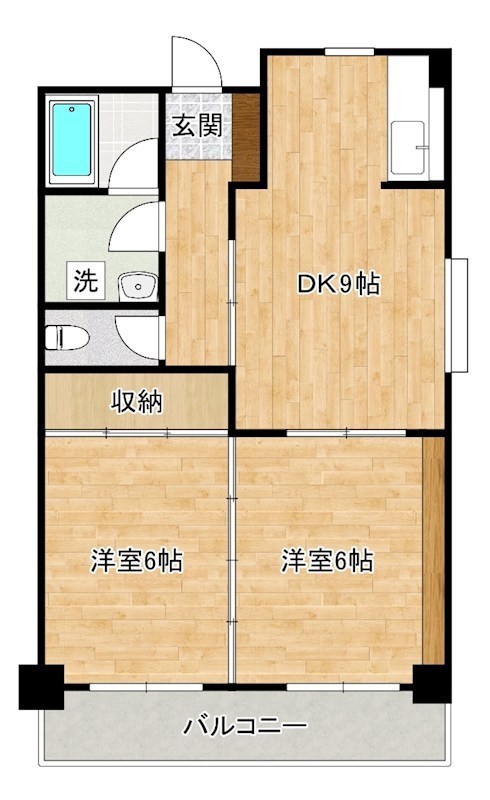 シャレード藤嶋  103号室 間取り
