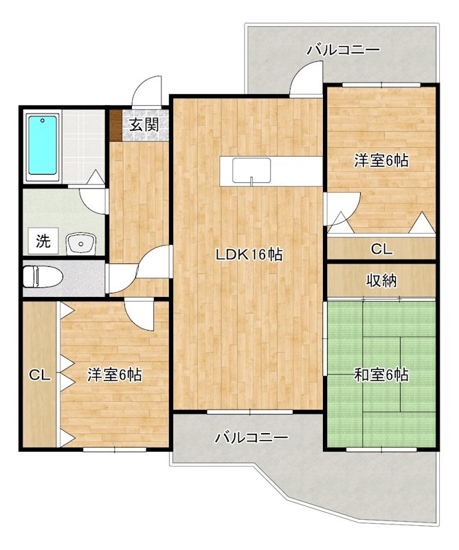 フローレスタシオン壱番館 303号室 間取り