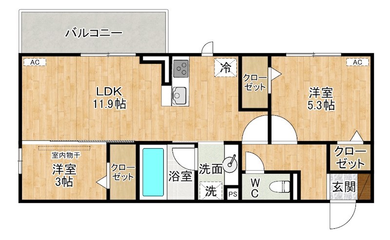 M・K・K高峰町  302号室 間取り