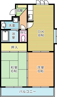 リビヨン藤嶋 204号室 間取り