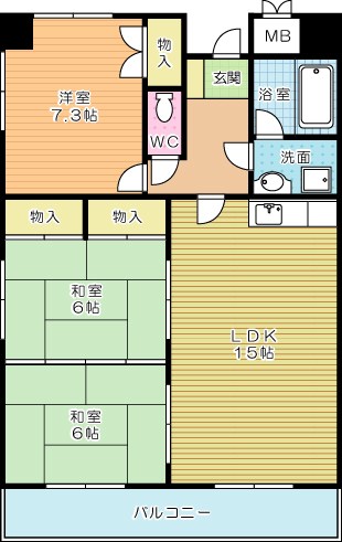 サクセス守恒 401号室 間取り