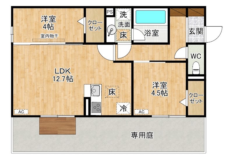 M・K・K高峰町  101号室 間取り