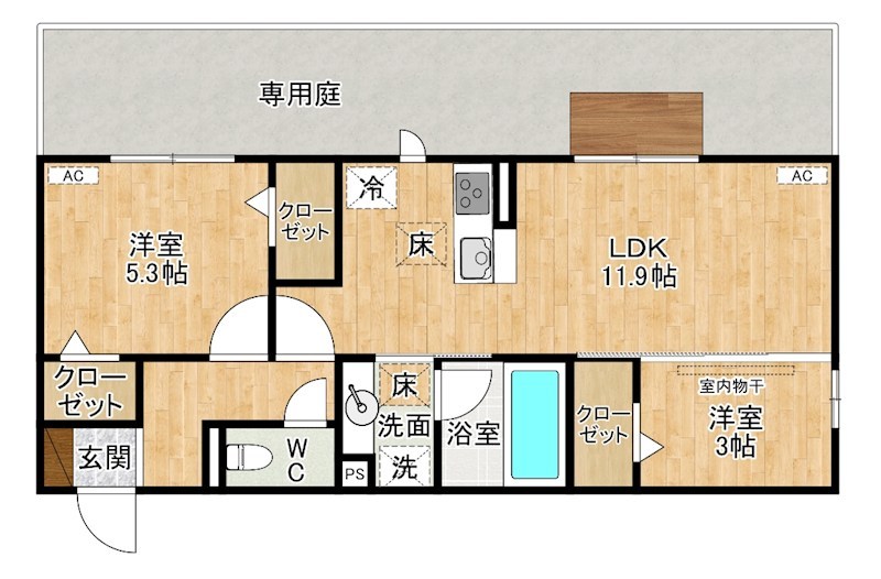 M・K・K高峰町  103号室 間取り