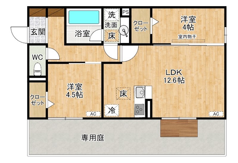 M・K・K高峰町   105号室 間取り