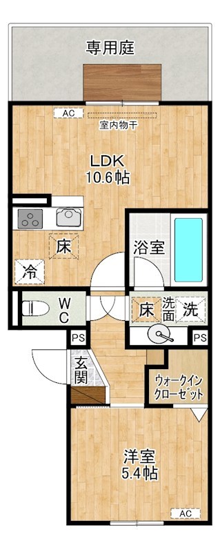 M・K・K高峰町    107号室 間取り