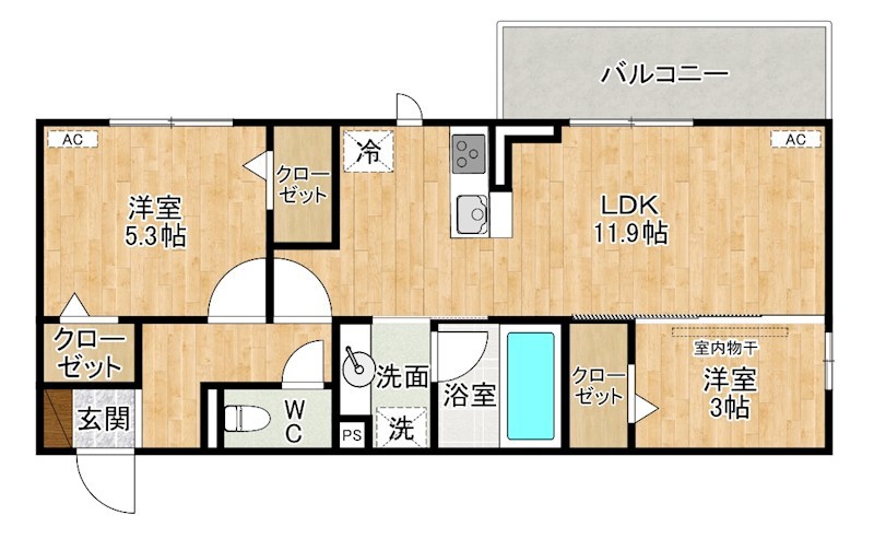M・K・K高峰町  303号室 間取り