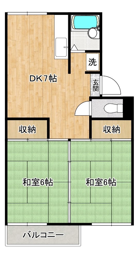 コスモライフ守恒  203号室 間取り