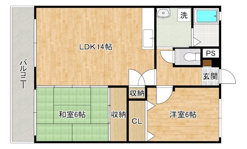 エルスール湯川参番館 303号室 間取り