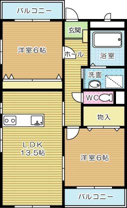 エムズ葛原  203号室 間取り