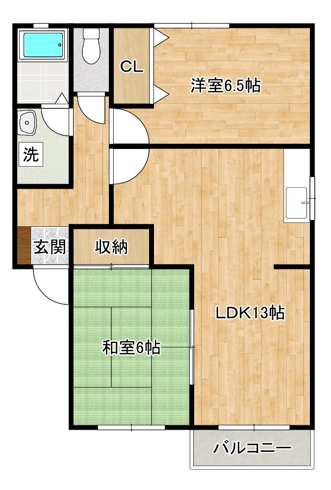 ヴェール長行  202号室 間取り