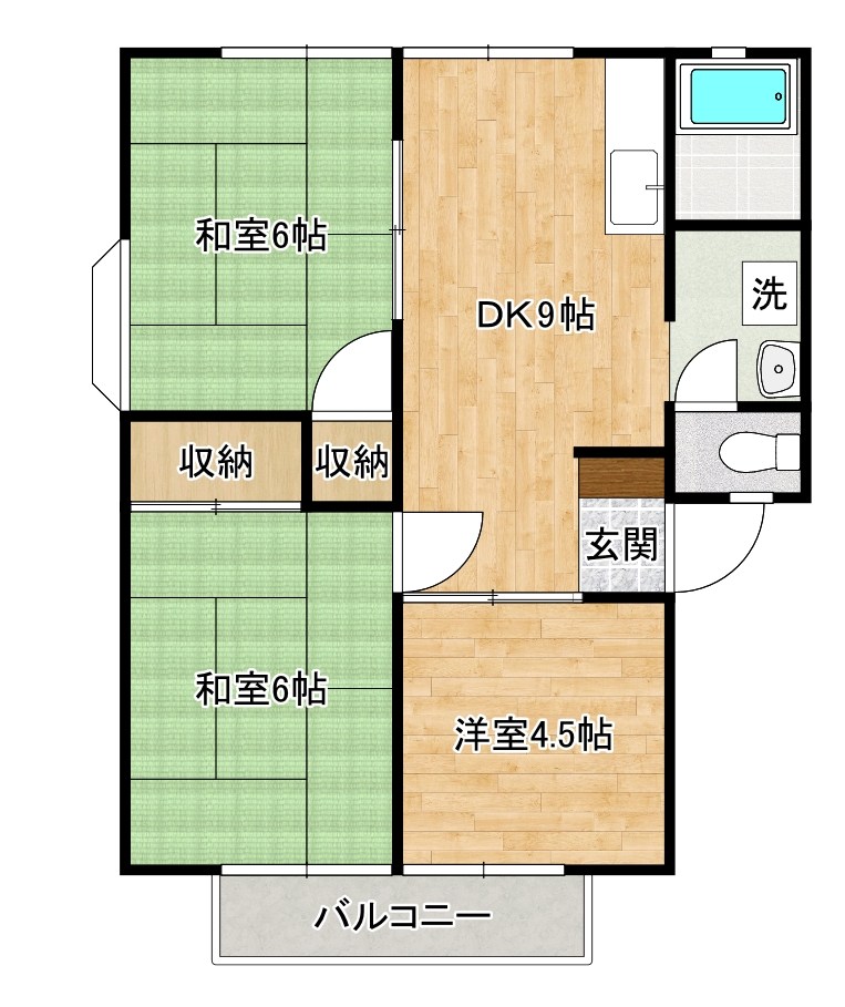 グリーンビレッジ湯川B棟  202号室 間取り