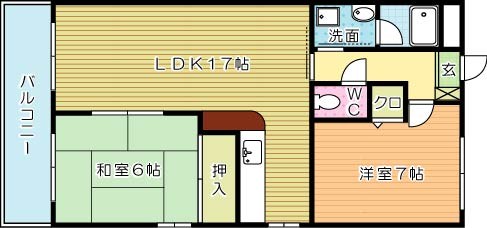 フルーレ嵐山  203号室 間取り