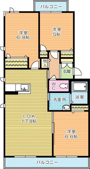 エクラージュ足立 304号室 間取り