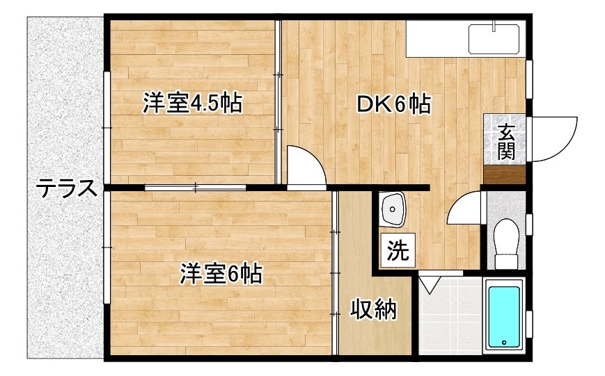 パナハイツさつき 102号室 間取り