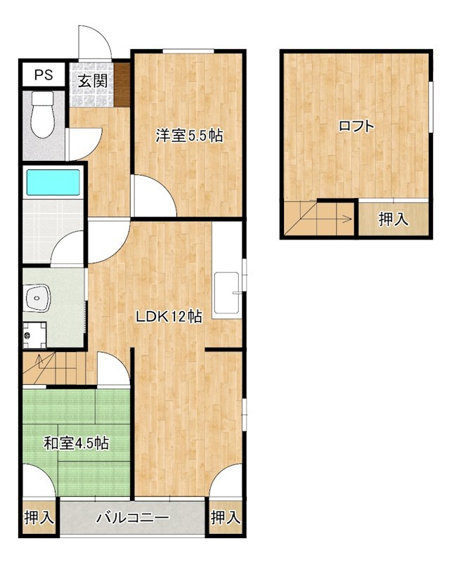 プレステージ霧ヶ丘 203号室 間取り